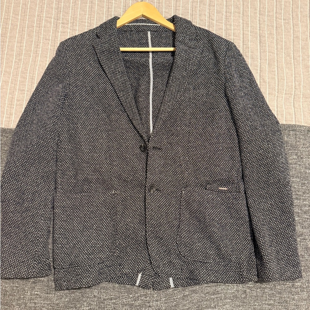 Zara Textured Black and White Blazer